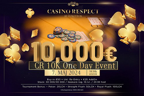 V ružomberskom Casino Respect aj dnes o garantovaných €10.000!