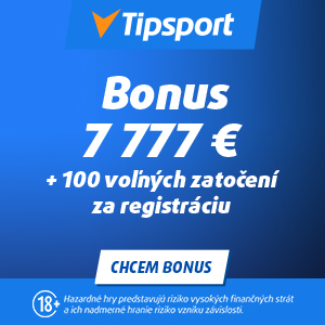 Bonus 7 777 EUR a až 100 zatočení zadarmo v kasíne Tipsport!